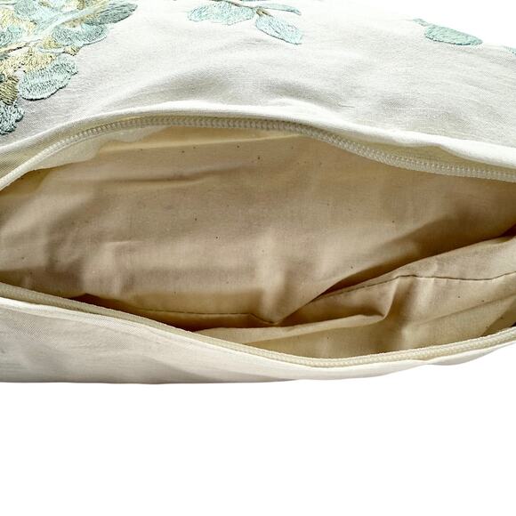 Laura Ashley UK Wisteria Embroidered Throw Pillow Blue Floral – 16" x 20" - Picture 8 of 11